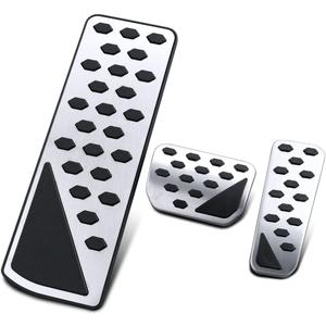 Steel Sport Footrest Dead Gas Brake Pedal Pad Cover Compatible with 2022-2025 Jeep Grand Cherokee L WL Accessories