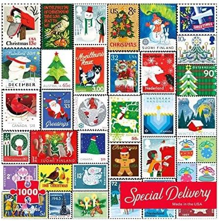 Re-Marks 1000-Piece Christmas Collage Puzzle, 26.75 x 19.25 Inches, Berry, All Ages