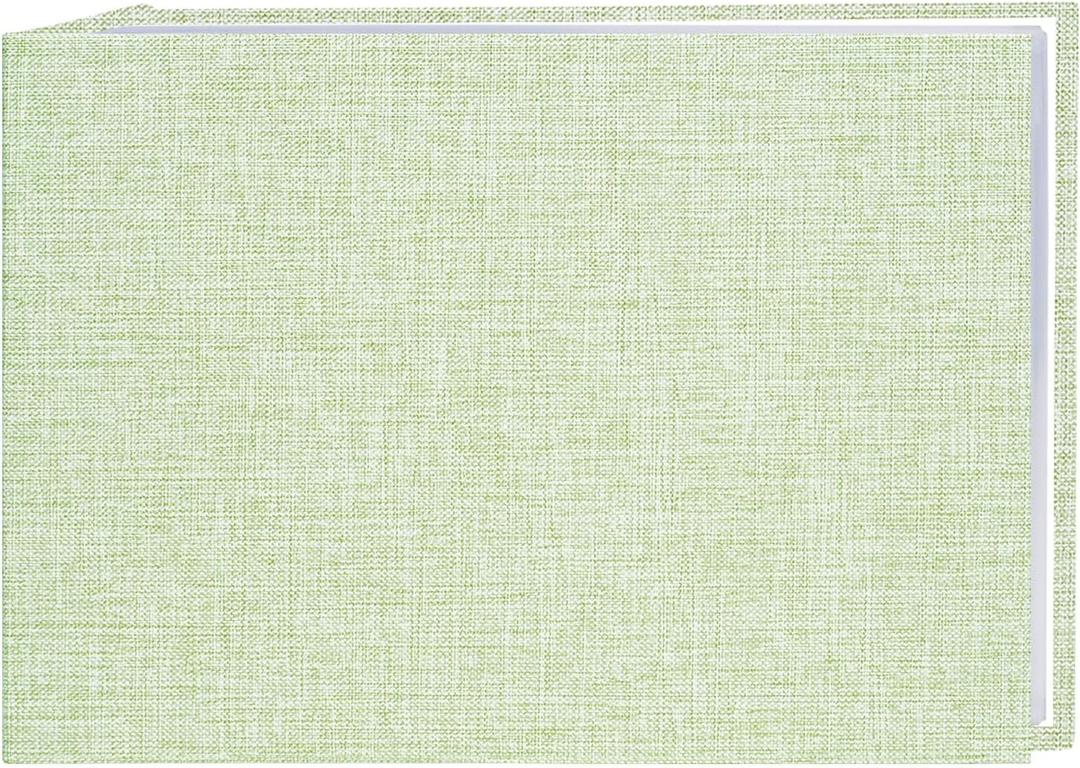 5x7 Photo Album 26 Sleeves Linen Cover Picture Book for Weddings, Baby Showers, Family Memories, Graduations, Green 