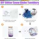AGH 4 Pack Snow Globe Tumbler 16 oz Sublimation Snow Globe Glass Tumbler with Pre Drilled Hole Double Wall Snowglobe Glass Cups for Snow Globe Glitter DIY