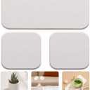 3PCS Water Absorbing Diatomaceous Earth Tray for Sink, Fast Drying Soap & Toothbrush Holders for Bathroom Counter, 1 Stone Tray, 2 Stone Coasters