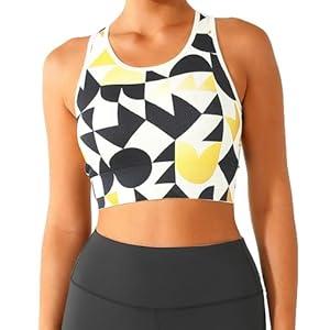 GYROT Sports Bras for Women, Medium Support Bras for Large Bust, Adjustable Straps Yoga Workout Bra with Pads S