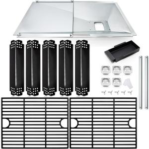 Hiorucet Grill Grease Tray Kits for Nexgrill 720-0888N Replacement Parts, Nexgrill 5 Burner 720-0888, 4 Burner 720-0830H, 720-0830A, 720-0783E, Adjustable Drip Pan, Grill Grates and Heat Plate Shields