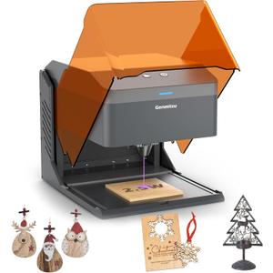 Genmitsu Kiosk 2.5W 2500mW Laser Engraver, Lightweight Portable Laser Engraver Machine Cutter with Acrylic Enclosure for DIY Wood Leather, 3.9'' x 3.9'' Engraving Area, Safety Class 1