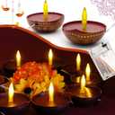 alikiki Diwali Diya String Lights - Diwali Gift Decor 10PCS LED Deepawali Battery Operated Diyas Indian Pooja Room Home Office Mandir Puja Gifts Hindu Wedding Light