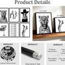6Pcs Black White Trendy Leopard Wall Art Fashion Woman Cheetah Wall Decor Prints Long Legs High Heels Pictures Paintings Vintage Martini Artwork for Living room Home Decoration 12x16in Unframed