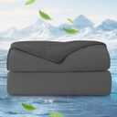 Cozy Bliss Cooling Comforter Queen Size x Sorona Viscose Natural Fiber, Reversible Silky Smooth Cooling Blanket with Q-Max0.45 for Hot Sleepers & Night Sweats, Charcoal Grey, 90"x90"