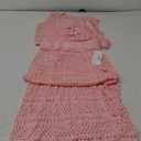 Fisoew Womens Summer Crochet Swim Cover Up 2 Piece Sleeveless Front Tie Crop Tops Beach Maxi Skirt Boho Coverup Set M, Pink