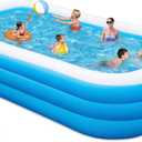 Large Inflatable Pool for Adults, 130"x72"x22" Full-Sized Family Blow Up Pool with Pump Fast Inflation, Inflatable Swimming Pools 3 Times Thickened for Backyard Garden Summer Water Party