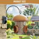 LONA Bird Feeders for Outdoors Hanging  3 Separate Compartments, 3 Feeding Ports, Weatherproof Dome & 3 Ways to Hang, Large Capacity for Cardinals/Finches (Brown (Normal)