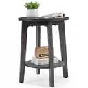 DUMOS Small Round End Tables Set of 2 for Living Room, Small Spaces
2-Tier Boho Side Table with Storage Shelf and Non-Slip Pads, 15.8" Dia for Small Spaces, Living Room, Bedroom, Light Grey