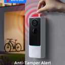 3MP Camera Doorbell Camera Wireless Video Doorbell 2K HD- No Subscription Required, Free Human Motion Detection, Package Detection, Battery Powered, Works with Alexa &Google Assistant,2.4GHz WiFi Only