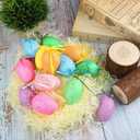 Elcoho 20 Pieces Multicolored Spotted Easter Egg Hanging Ornaments Easter Egg Hanging Decoration Ornaments Decor for Home Office Party Supplies Gifts