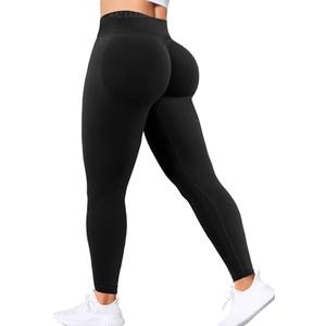 Ieumaz Scrunch Butt Lifting Leggings for Women Gym Seamless Workout Leggings Mid Low Waist Tummy Control Yoga Pants, S