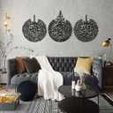 LKTEE Islamic Wall Art Set of 3, Arabic Calligraphy Metal Wall Decor, Muslim Home Decor for Living Room Bedroom, Ramadan Eid Gifts