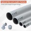 Liquid-Tight Conduit and Connector Kit 1/2inch 25ft, Flexible Non Metallic Liquid Tight Electrical Conduit w/UL Certification, Electrical Conduit Kit with 5 Straight, 5 Angle Fittings