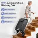 KEDSUM 2 in 1 Aluminum Alloy Stair Climbing Cart, 300LBS Grocery Cart on Wheels, Foldable Shopping Carts with Waterproof Oxford Black Bag for Groceries, Lightweight & Durable Aluminum Frame