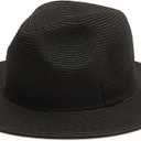 Joywant Womens Straw Fedora Beach Sun Hat, Packable Wide Brim Panama Hat for Women UV UPF50+ Summer Hat L