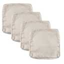 FLYMEI Patio Cushion Covers 25x25x5 Waterproof Outdoor Cushion Cover Replacement 4Packs Outdoor Seat Cushion Slipcover for Rattan Chair Sofa, Apricot