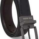 Steve Madden Men's Reversible Men's Dress Casual Every Day Leather Belt (Black)