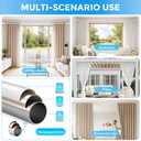 Tension Curtain Rod 41-87 In Heavy Duty-White Extra Long Curtain Rod No Drilling For Window, Adjustable Tension Rod Diameter 1.26in Outdoor Curtain Rods For Patio One-Pull Lock