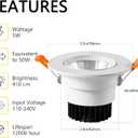 3 Inch LED Recessed Downlight, 5W COB Ceiling Light with Driver, 3000K/4000K/6000K, CRI92, 410lm, 50W Halogen Bulb Equivalent Lighting Fixture, FCC Certification (6 Pack - Round)