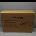 Large Stainless Steel Cat Litter Box, Enclosed Litter Box for Multiple Cats, Spacious and Easy to Maintain, Sturdy Metal Construction with Upper Cover, Litter Pad, Shovel and Footboard (Silver Gray)