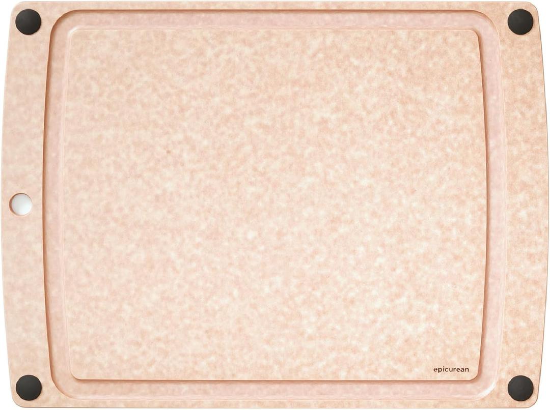 Epicurean All-In-One Cutting Board with Non-Slip Feet and Juice Groove - Non-toxic, Dishwasher Safe,Made in the USA, 19.5" x 14.5", Natural