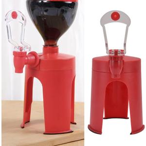 Soda Dispenser Gadget,2L Water Dispense Machine,Automatic Upside Down Drink Dispenser for Home Bar, Parties,Camping with Labor-Saving Hand Red