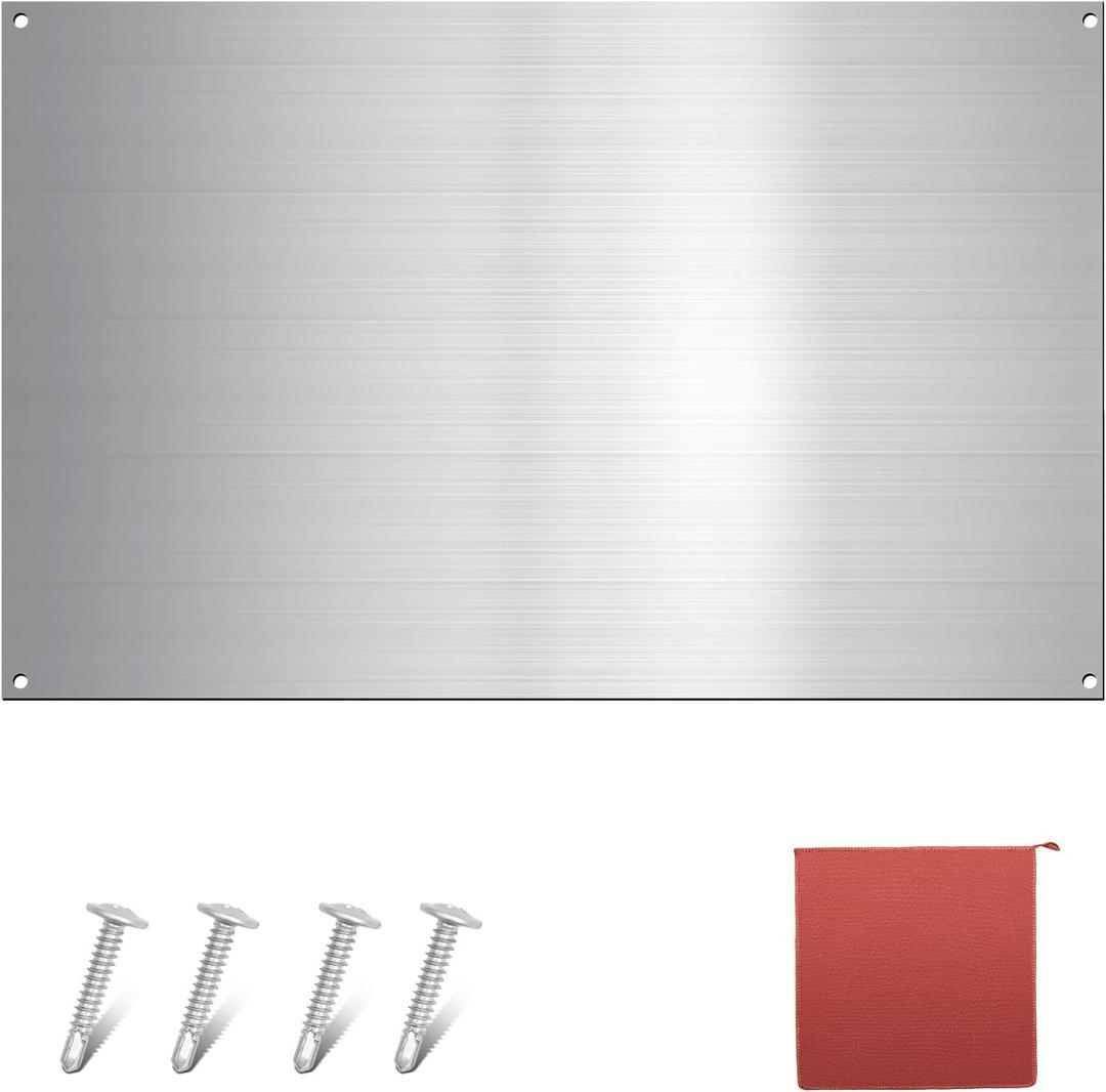 Yaocom Stainless Steel Backsplash Range Hood Stove Backsplash Back Stainless Steel Sheet for Kitchen Wall Splatter Metal Wall Panels with Screws and Hanging Towel(Silver,3012 Inch)