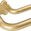 Gold Double Curtain Rod Set, USFOOK Blackout Wrap Around Curtain Rods for Windows 48 to 84 Inch, 6/8 Inch Room Darkening Curtain Rod 32 to 86 Inch, Decorative Double Drapery Rods