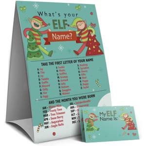 2 x Christmas Games Sign - What's Your Elf Name Game, Christmas games for families, Christmas Party Games, Holiday games22C