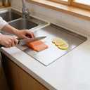 Stainless Steel Cutting Boards for The Kitchen, Suitable for Meat, Fruits, Vegetables, Bread, and Baking Large-sized Cutting Boards (23.6x15.7 in)