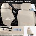 Arazi Custom 5 Full Seat Covers Fit for Mazda CX5 2012-2025, Full-Coverage Premium Waterproof Nappa Leather Seat Cover5 Seats Standard, Beige
