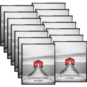 ELSKER&HOME 8x10 Picture Frame,Black Picture Frame Set of 12,Multi Pack 8x10 Frame for Wall & Tabletop Mounting in Horizontal or Vertical Format