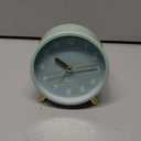 Analog Alarm Clock, 4 inch Super Silent Non Ticking Small Clock with Night Light, Battery Operated, Simple Design, easy setting for Office, Bedroom, Bedside, Desk, teens, elders, kids, adult, Green