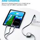 Multi Charging Cable 3A, [2Pack 4ft] Retractable Multi Charging Cord 3 in 1 Fast Charger Cord, USB C Charger Adapter with Lightning/Type C/Micro USB Ports for Cell Phones/iPhone/Samsung/PS/Tablets