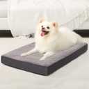 KSIIA Orthopedic Crate Bed: Deluxe Plush Washable Dog Bed for Small Dogs with Egg Crate Foam & Removable Cover, 23 x 17 Inch, Dark Gray