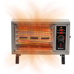 Comfort Zone Portable Indoor Radiant Space Heater, 1500 watts, Adjustable Thermostat, All Metal Body, Wire Element, Overheat Protection, Radiant Heat, Ideal for Home, Garage, or Workshop, White