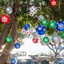 Huoety 9'' Inflatable Christmas Ornaments (15-Pack) | Large Outdoor Decor Balls for Yard, Patio & Tree | Festive Holiday Party Decorations