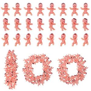 Selizo 100pcs Tiny Plastic Mini Babies for Baby Shower Games and Ice Cubes (1 Inch)