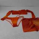 SOLY HUX Women's 3 Piece Bathing Suit Gradient Off Shoulder Long Sleeve Swimsuit Bikini Sets with Beach Skirt XL