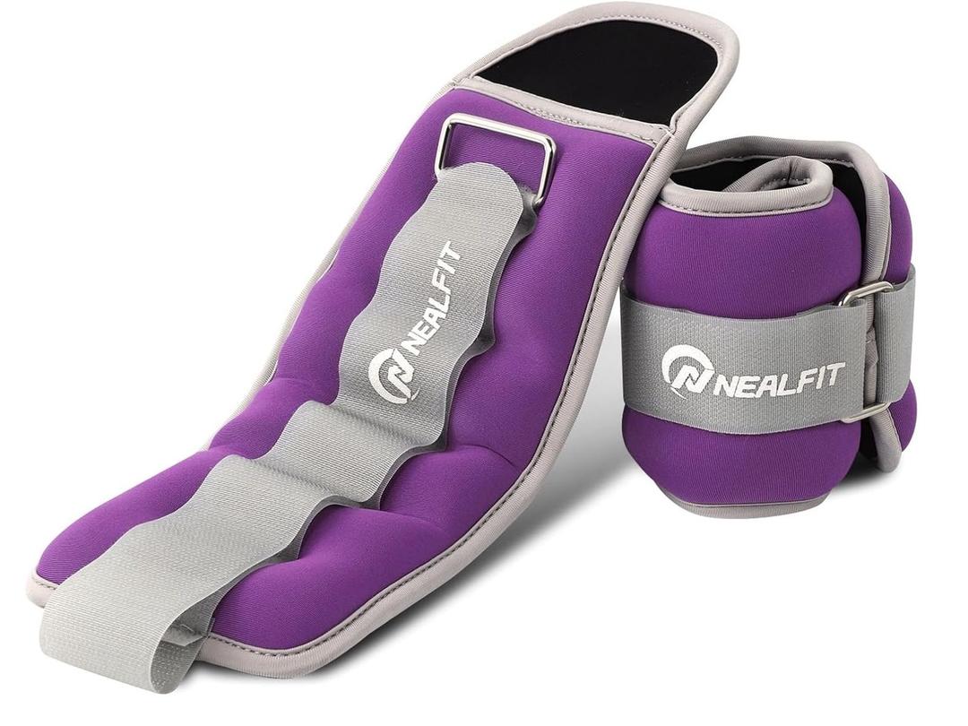 Ankle Weights for Men Women Kids, Leg Arm Wrist Weights with Adjustable Strap for Running, Gymnastics, Aerobics, Gym, Fitness (0.5 lb x 2 (1LB Pair), Purple)