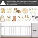 Short Dog Gate Indoor - MOOECKOM 13" Tall Small Dog Gate 18"-36'' Width Expandable, Easily Step Over Pet Gate with 2 Extension Kits - Pressure Mounted for Doorways Stairs, White