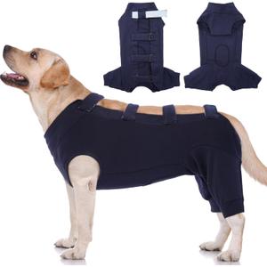IECOii Pet Surgery Recovery Suit,Breathable Dog Bodysuit E-Collar & Cone Alternative Surgical Suit After Spayed/Neutered Wear,Recovery Suit for Dogs Male Female Sleeve to Prevent Licking,XL-Blue (X-Large(Chest:27.2-32.7 in))