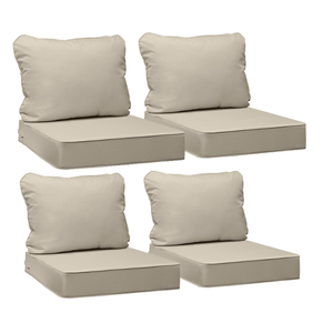 AAAAAcessories Outdoor Seat Cushions for Chairs, Fade-Resistant, Waterproof Patio Furniture Replacement Cushions, 25.5" x 25.5" x 5" + 25.5" x 19", Set of 4, Khaki Beige