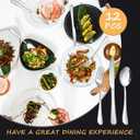 Silverware Set,SANTUO Stainless Steel Knives Spoon Forks Set for Home, Kitchen and Restaurant, Mirror Polished& Dishwasher Safe (12pcs-Silverware set) (7.3"Fork+7.3"Spoon+Kinfe)