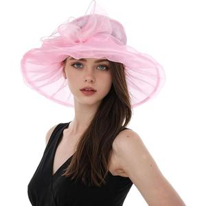 Derby Hats for Women 2025 Women's Elegant Organza Fascinator Sun Hat for Church, Tea Party, Weddings Hats