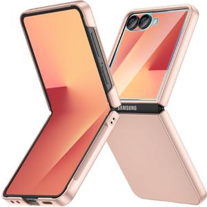 Ruky for Samsung Z Flip 7 Case, Full Body Hard PC Ultra Slim Anti-Scratches Shockproof Wireless Charging Protective Cover for Samsung Galaxy Z Flip 7, Gold