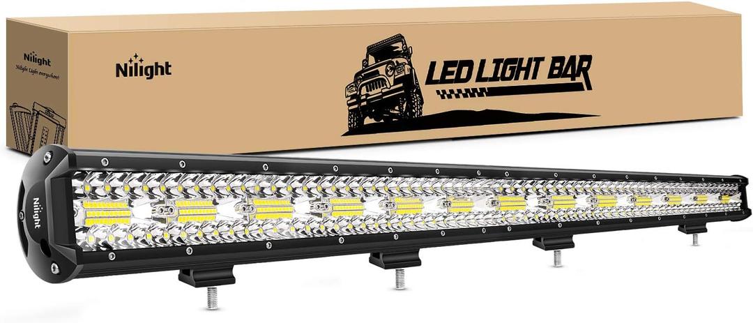 Nilight LED Light Bar 37Inch 780W Triple Row Flood Spot Combo 78000LM Driving Work Light Off-Road Lighting for Trucks Pickup Car Golf Cart SUV ATV UTV 4x4 Van Camper Boat